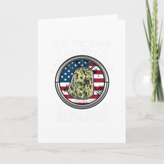 愛国心あふれるアメリカ退役軍人引退記念Tシャツ カード (正面)