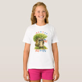 愛国心あふれるアライグマの4th Julyアニマル Tシャツ (正面フル)