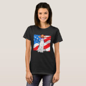 愛国心あふれるオリエンタルショートヘア猫 アメリカ独立記念日 Tシャツ (正面フル)