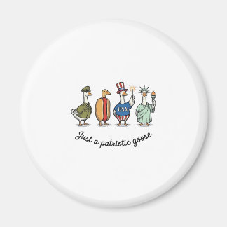 愛国心あふれるガチョウのビンテージ風刺繪 アメリカンTシャツ マグネット