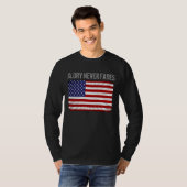 愛国心あふれるクールなアメリカ国旗 Tシャツ (正面フル)