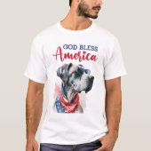 愛国心あふれるグレートデーン Tシャツ (正面)