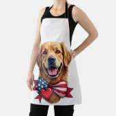 愛国心あふれるゴールデンレトリーバー愛好家のためのヴィンテージTシャツ エプロン (インサイチュ)
