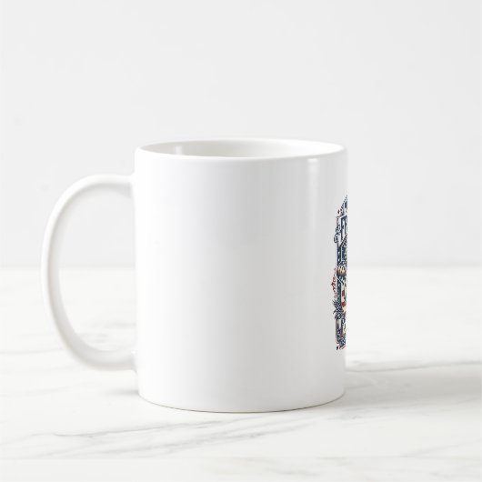 愛国心あふれるサワードウ・ベーカリー コーヒーマグカップ (左)