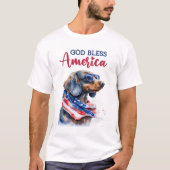 愛国心あふれるダックスフント Tシャツ (正面)