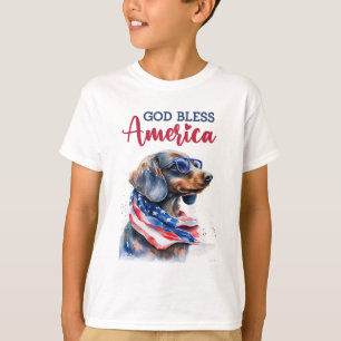 愛国心あふれるダックスフンド Tシャツ