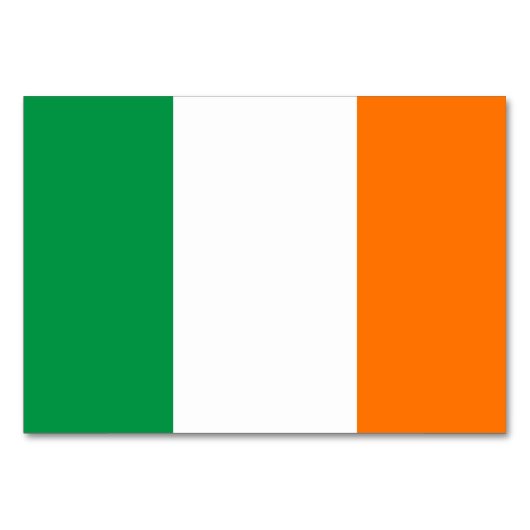 愛国心あふれるテーブルカード アイルランドの国旗付き テーブルナンバー (正面)