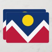 愛国心あふれるデンバー市の旗を使った招待状 招待状 (正面/裏面)