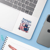 愛国心あふれるネコ好きママ アメリカ国旗 7月4日  シール (ノートパソコンとiPhone)