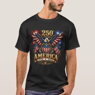 愛国心あふれるハクトウワシ アメリカ独立記念日 Tシャツ