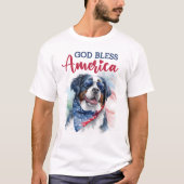 愛国心あふれるバーニーズマウンテンドッグ Tシャツ (正面)