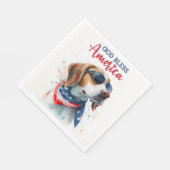 愛国心あふれるビーグル犬 スタンダードランチョンナプキン (角)