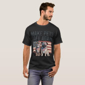 愛国心あふれるペット保護キャンペーン パグ猫 Tシャツ (正面フル)