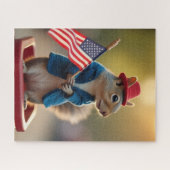 愛国心あふれるリス ジグソーパズル (横)