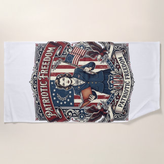 愛国心あふれる先生のベクターグラフィックTシャツ_1 ビーチタオル