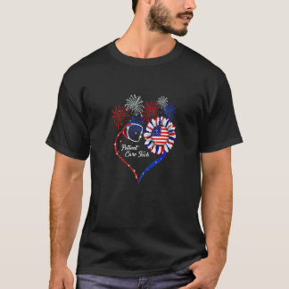 愛国心あふれる医療技術者 7月4日 アメリカ国旗F Tシャツ