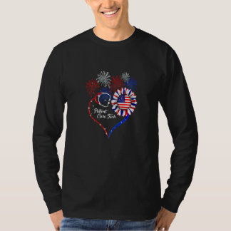 愛国心あふれる医療技術者 7月4日 アメリカ国旗F Tシャツ