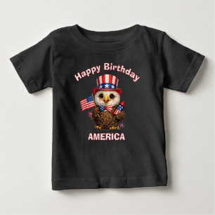 愛国心あふれる子供用Tシャツ(イーグル4色) ベビーTシャツ