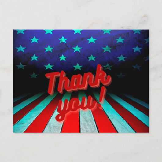 愛国心あふれる感謝！ ポストカード (正面)