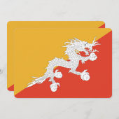 愛国心あふれる招待状（ブータン国旗付き） 招待状 (正面/裏面)