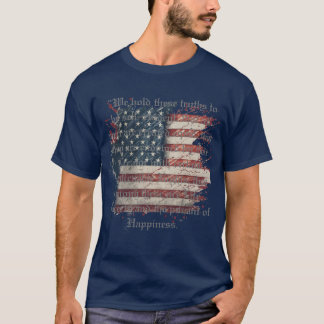 愛国心あふれる旗と独立宣言 Tシャツ