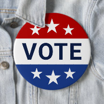 愛国心あふれる特大Voteスター・バッジ