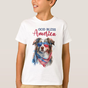 愛国心あふれる犬 - オーストラリアン・シェパード Tシャツ