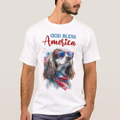 愛国心あふれる犬 - スパニエル Tシャツ (正面)