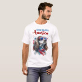 愛国心あふれる犬 - スパニエル Tシャツ (正面フル)