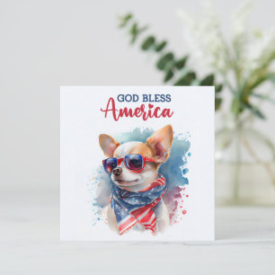 愛国心あふれる犬-チワワ 7月4日のカード シーズンカード