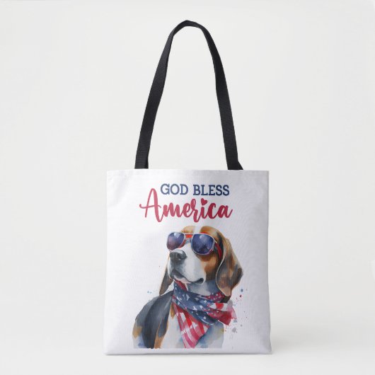愛国心あふれる犬 - ビーグル トートバッグ (正面)