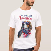 愛国心あふれる犬 ビーグル Tシャツ (正面)