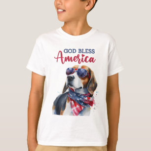 愛国心あふれる犬-ビーグル Tシャツ
