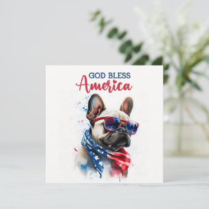 愛国心あふれる犬 フレンチブルドッグ 7月4日カード シーズンカード