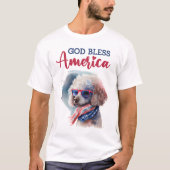 愛国心あふれる犬 プードル Tシャツ (正面)