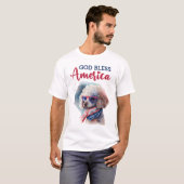愛国心あふれる犬 プードル Tシャツ (正面フル)