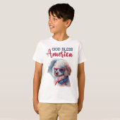 愛国心あふれる犬・プードル Tシャツ (正面フル)