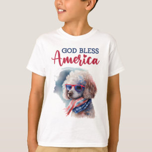 愛国心あふれる犬・プードル Tシャツ