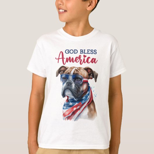 愛国心あふれる犬-ボクサー Tシャツ (正面)