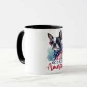 愛国心あふれる犬 - ボストンテリア マグカップ (正面左)