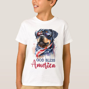愛国心あふれる犬 ロットワイラー Tシャツ