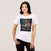 愛国心あふれる独立記念日のグラフィック トライブレンドTシャツ (正面全面)