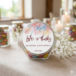 愛国心あふれる花火 | 7月4日の結婚式 ラウンドシール