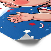 愛国心あふれる赤ちゃんの写真プロップポスター ポスター (角)