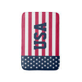 愛国心あふれる赤白青の米国旗 バスマット (正面縦)