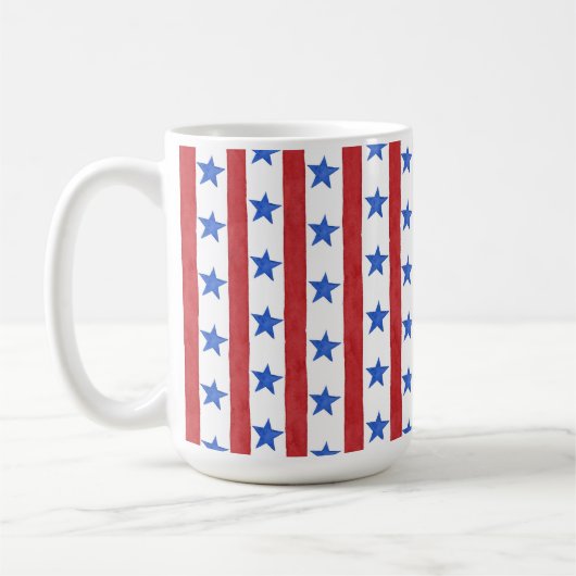 愛国心あふれる赤白青 コーヒーマグカップ (左)