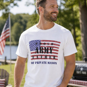 愛国心あふれる軍人パパのディストressedデザイン tシャツ