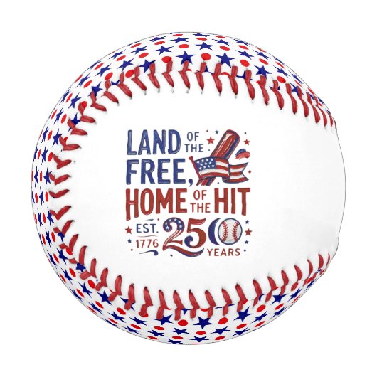 愛国心あふれる野球ボール 2026年7月 アメリカ250周年記念ギフト 野球ボール (正面左)