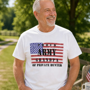 愛国心あふれる陸軍のおじいちゃん ディストressedアメリカ国旗 グラフィックTシャツ Tシャツ