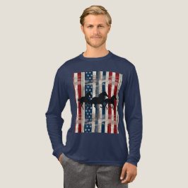 愛国心あふれる馬 トライブレンドTシャツ